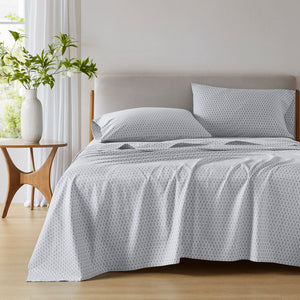Cotton 144TC - Twin Long Printed Sheets - Diamond Gray