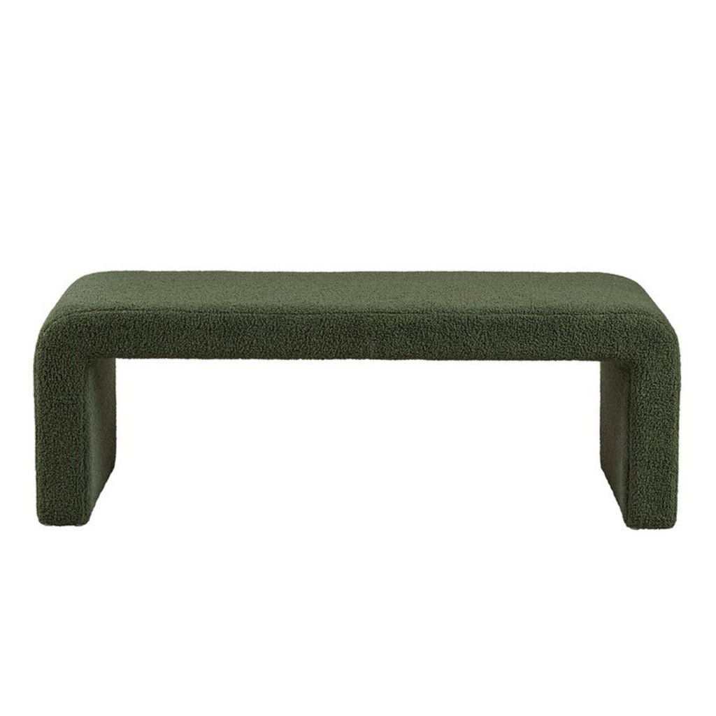 Modern Contemporary Boucle Waterfall Bench