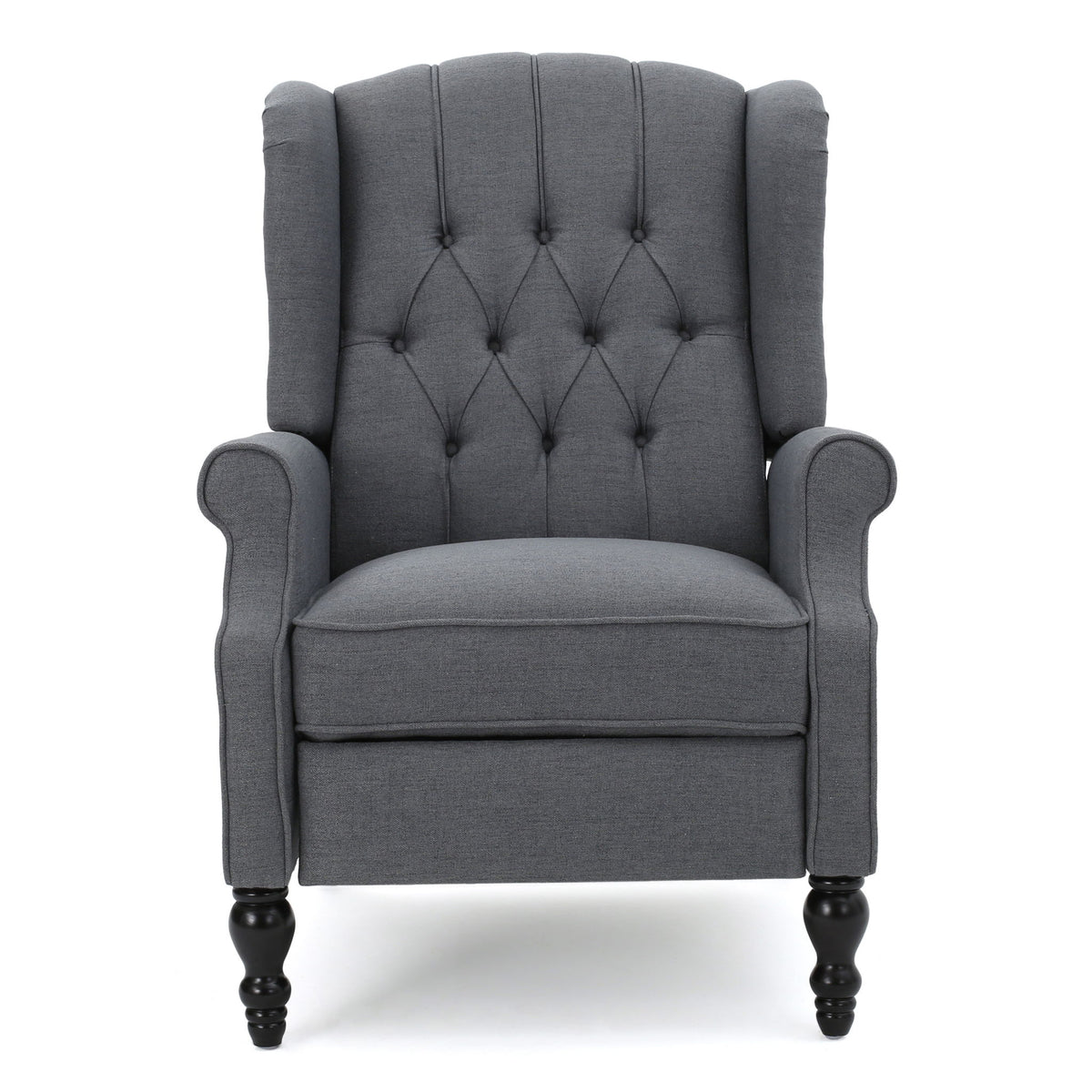 Armchair Recliner With Pushback Mechanism And Wingback Design