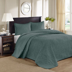 Quebec - 3 Piece Queen Reversible Bedspread Set - Balsam Green