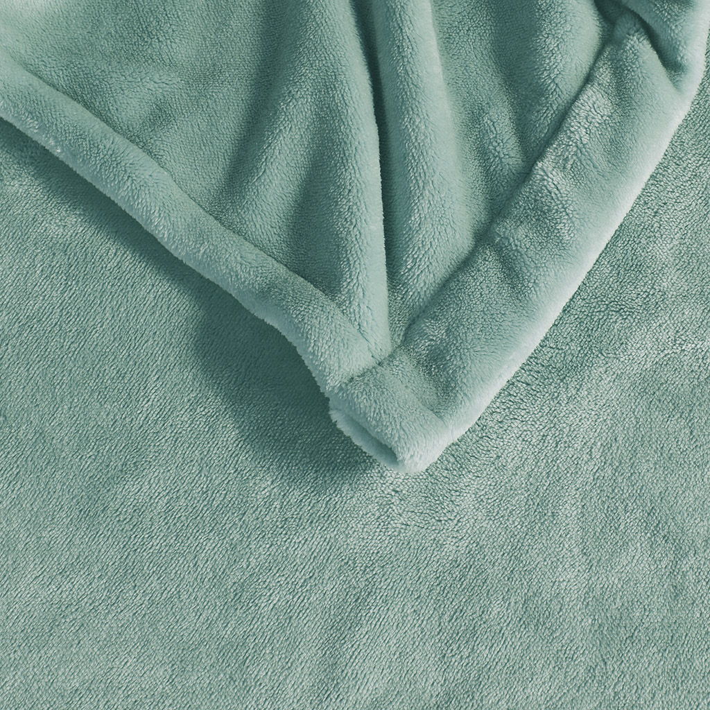 Heated Plush - Twin Blanket - Aqua