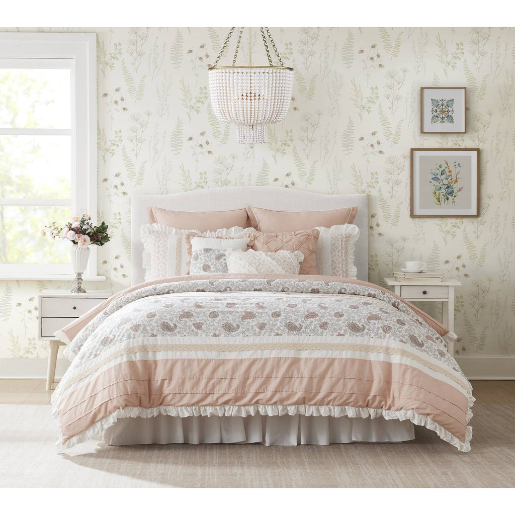 Dawn - California King 9 Piece Comforter Set - Blush