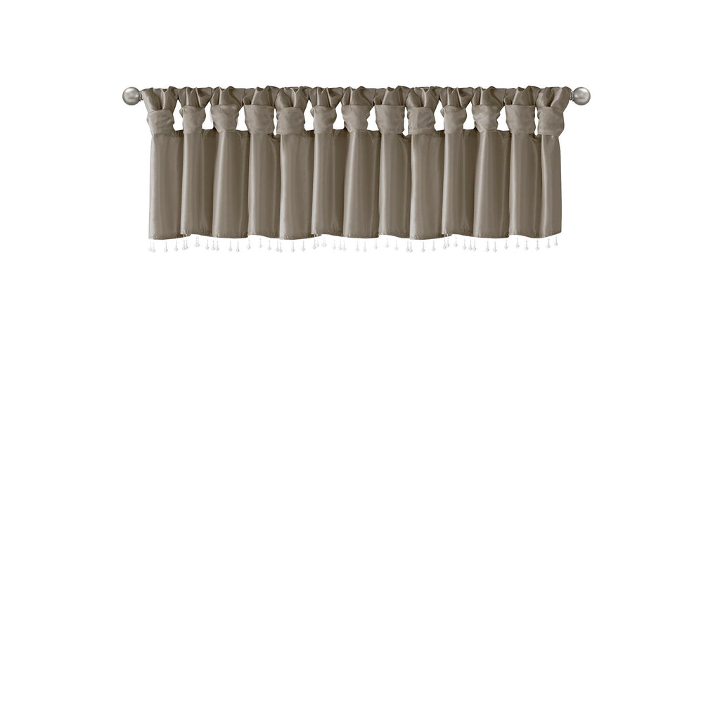 Emilia - Lightweight Valance With Beads - Pewter