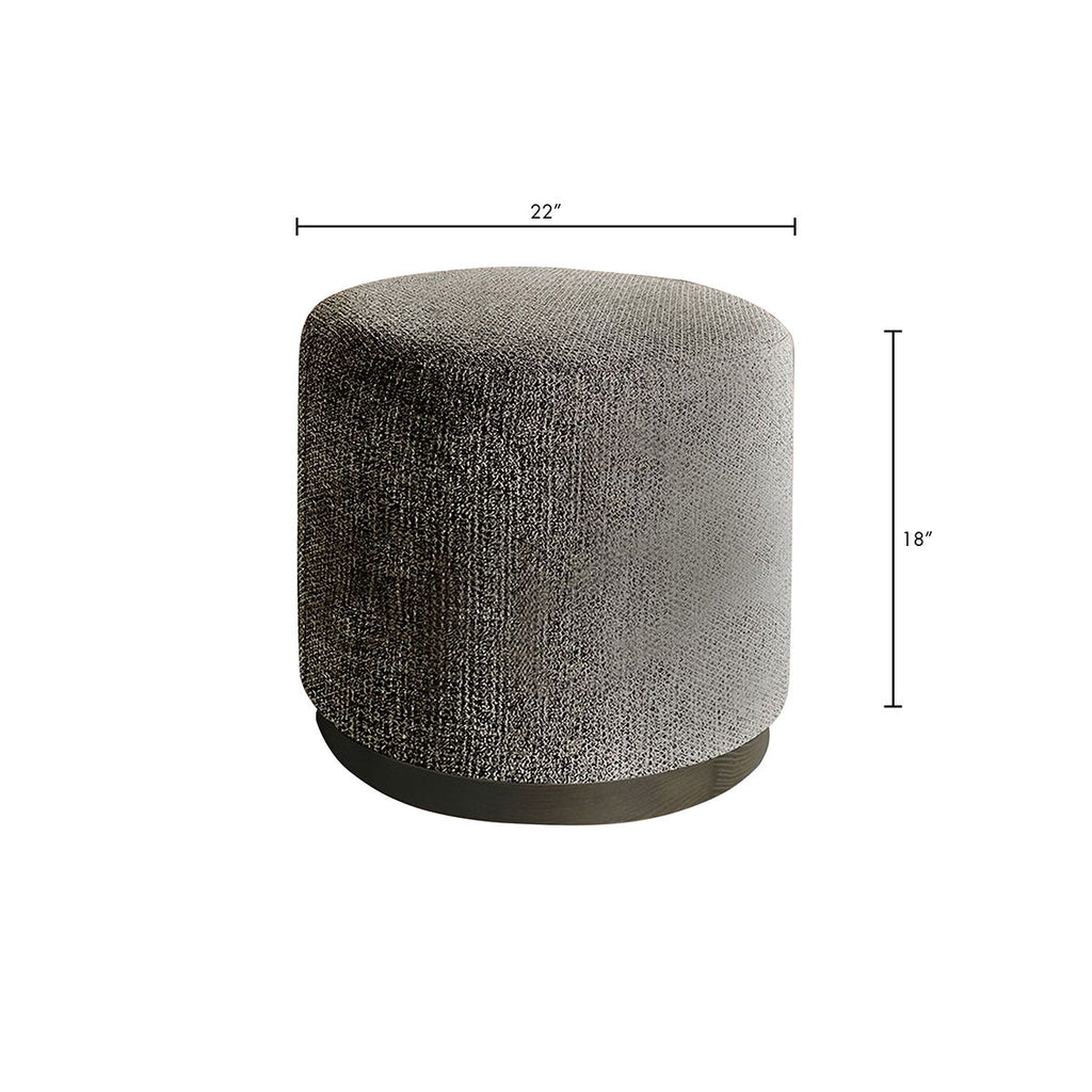 Zoe - Oval Accent Ottoman - Navy / Beige