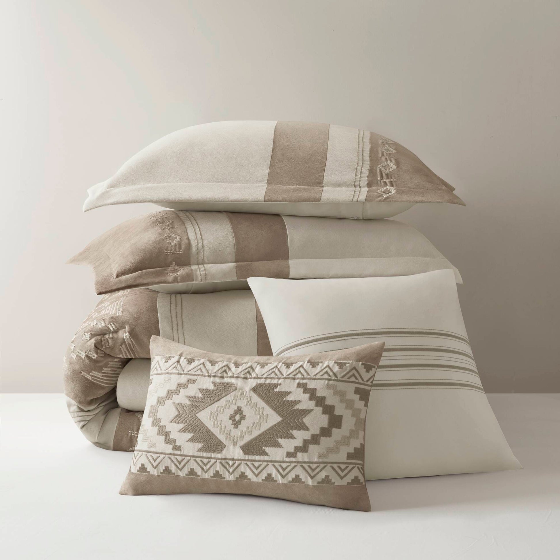 Sutherland - Full/Queen Comforter 5 Piece Set - Taupe