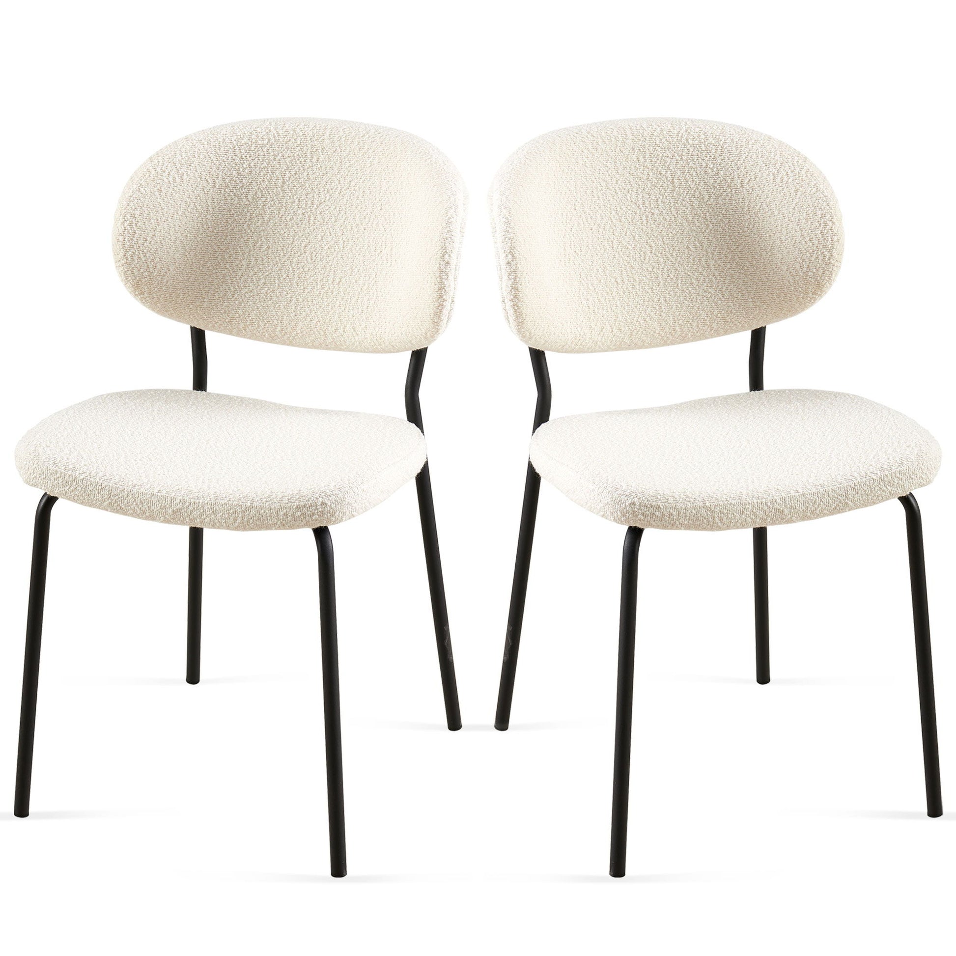 Boucle Dining Chairs, Dining Chairs With Metal Legs For Dining Room, Kitchen, Living Room