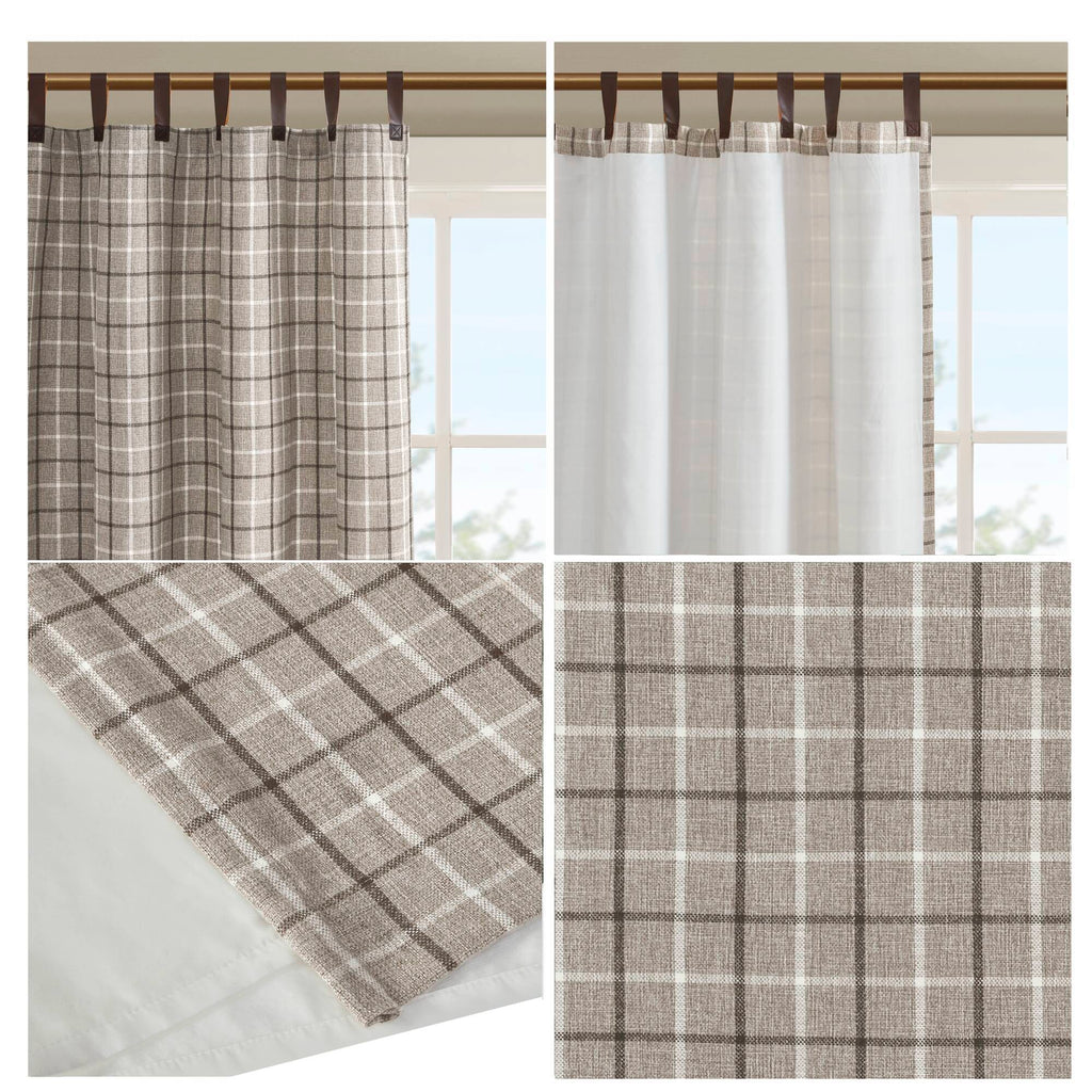 Anaheim - Plaid Tab Top Panel - Brown