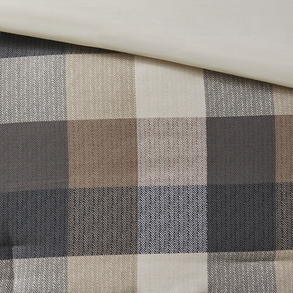 Ridge - 7 Piece Herringbone Comforter Set - Neutral
