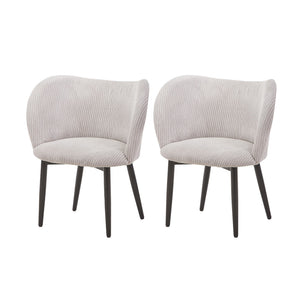 Dining Chair With Curved Padded Back (Set of 2) - Gray