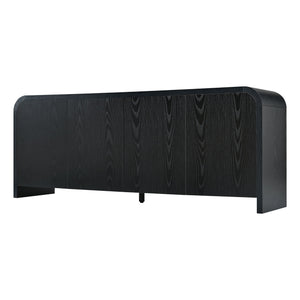 Curved Edge TV Stand With Large Cabinets