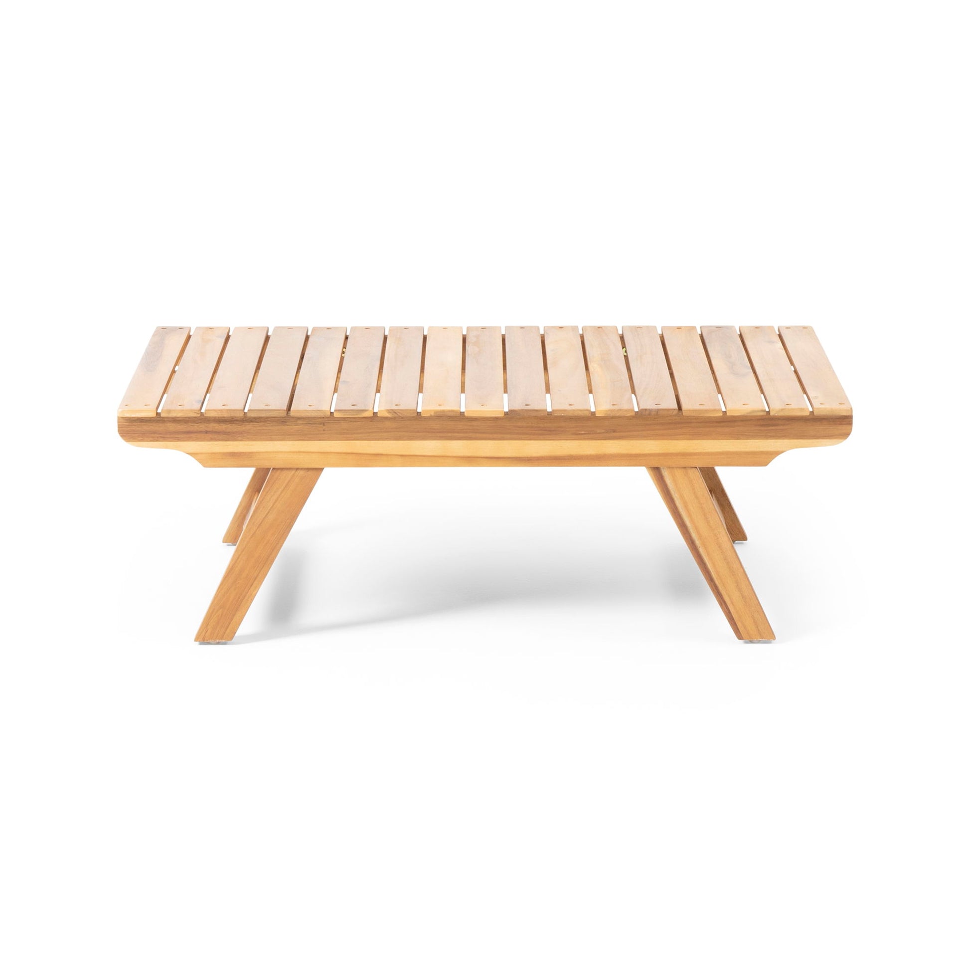 Outdoor Acacia Wood Coffee Table With Open Slat Design
