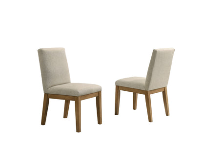 Jasper - Contemporary Beige Fabric 19" Dining Chair (Set of 2) - Driftwood Finish