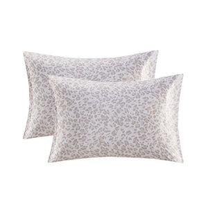 Printed Satin - Queen Sheet Set - Taupe Leopard