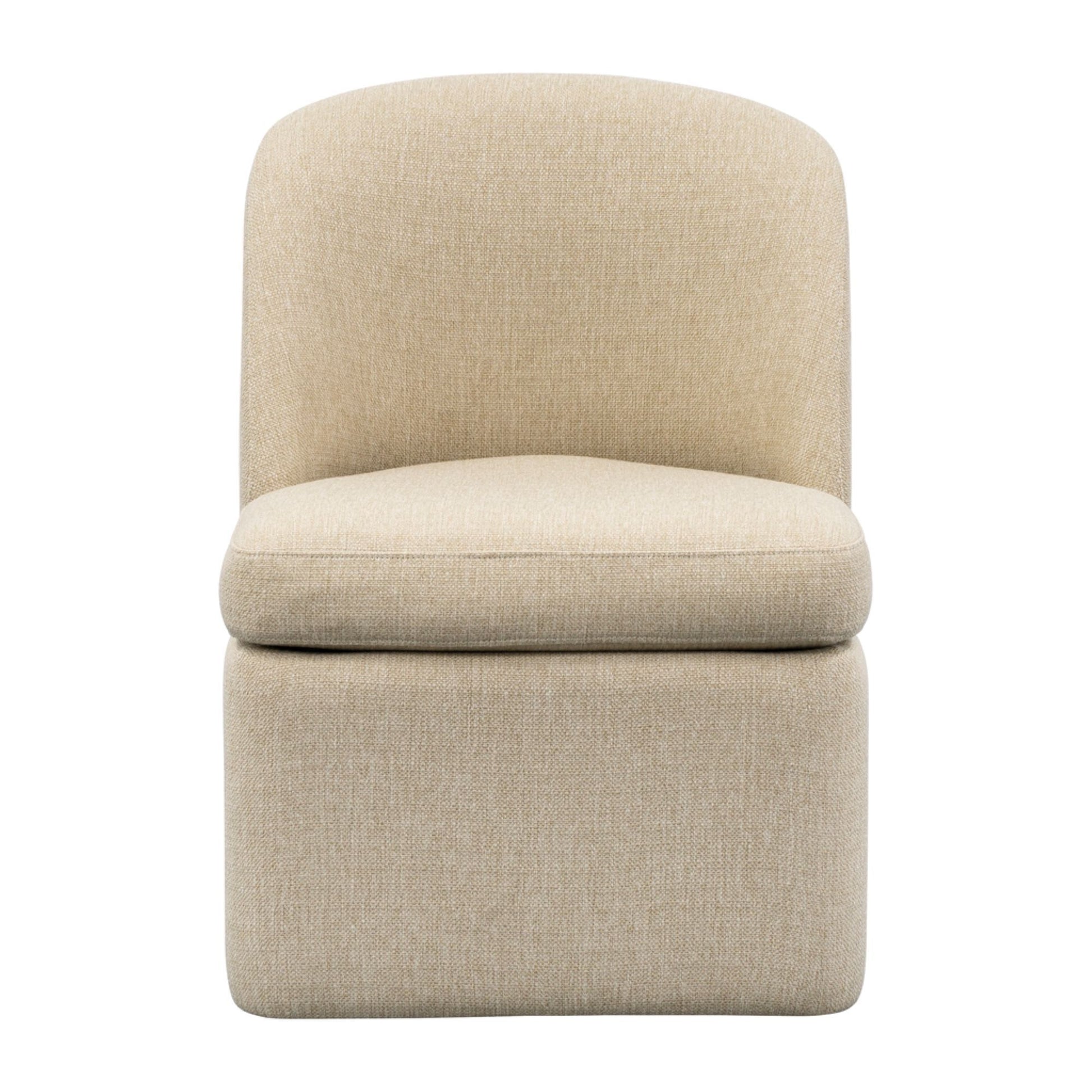 Lyra - One Size Dining Chair With Castors - Taupe