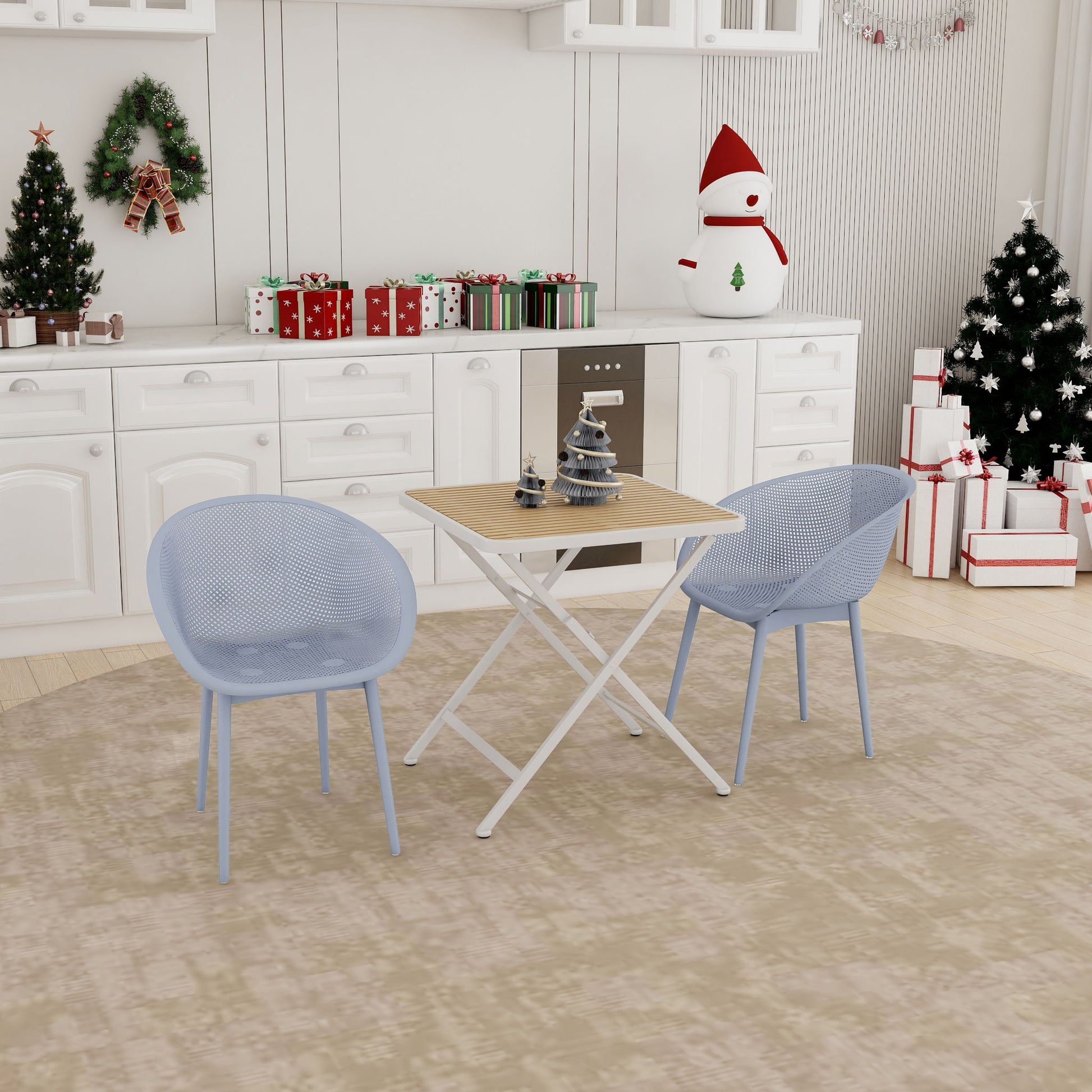 2 Pack Lounge Chair Set & Folding Square Table