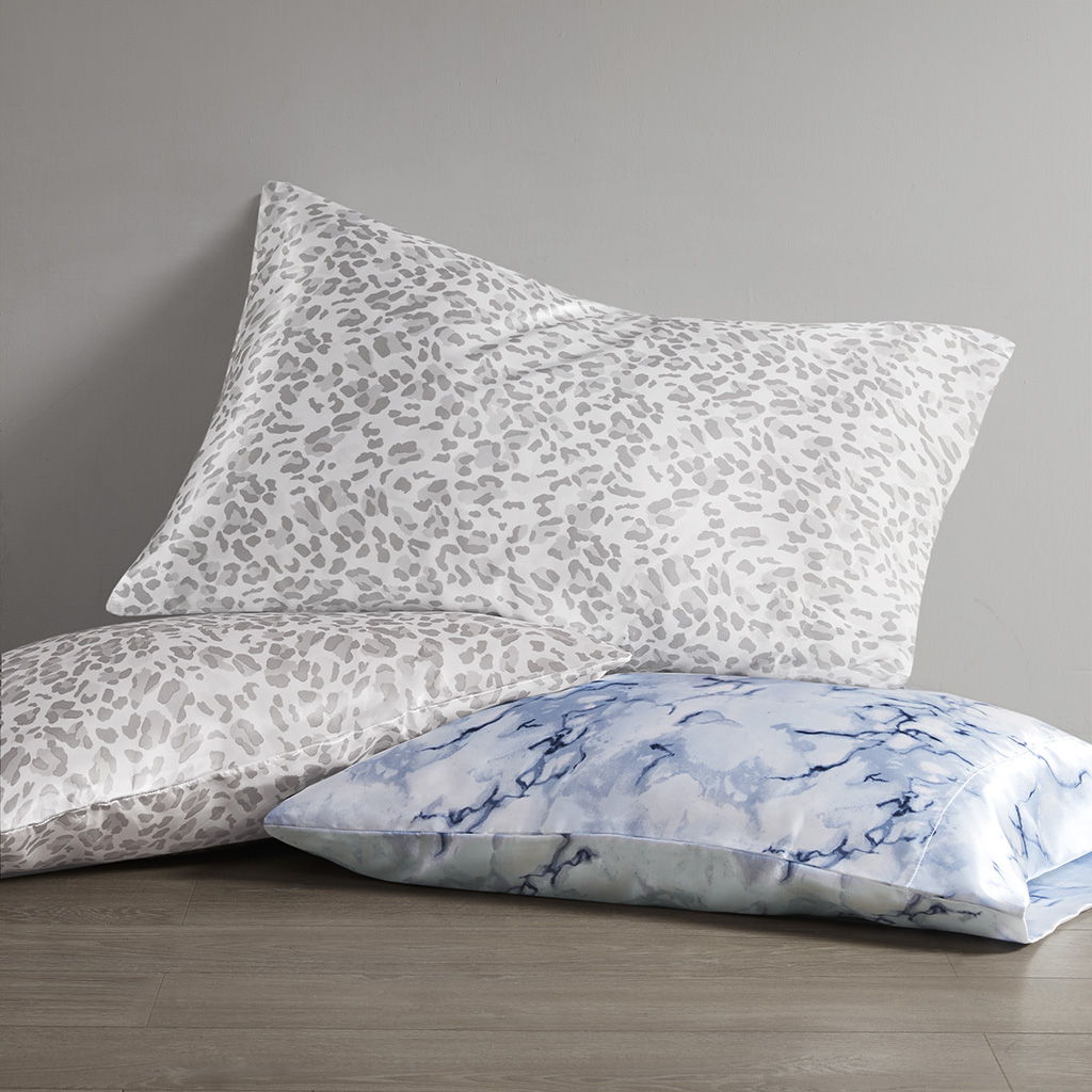 Printed Satin - Sheet Set - Taupe Leopard