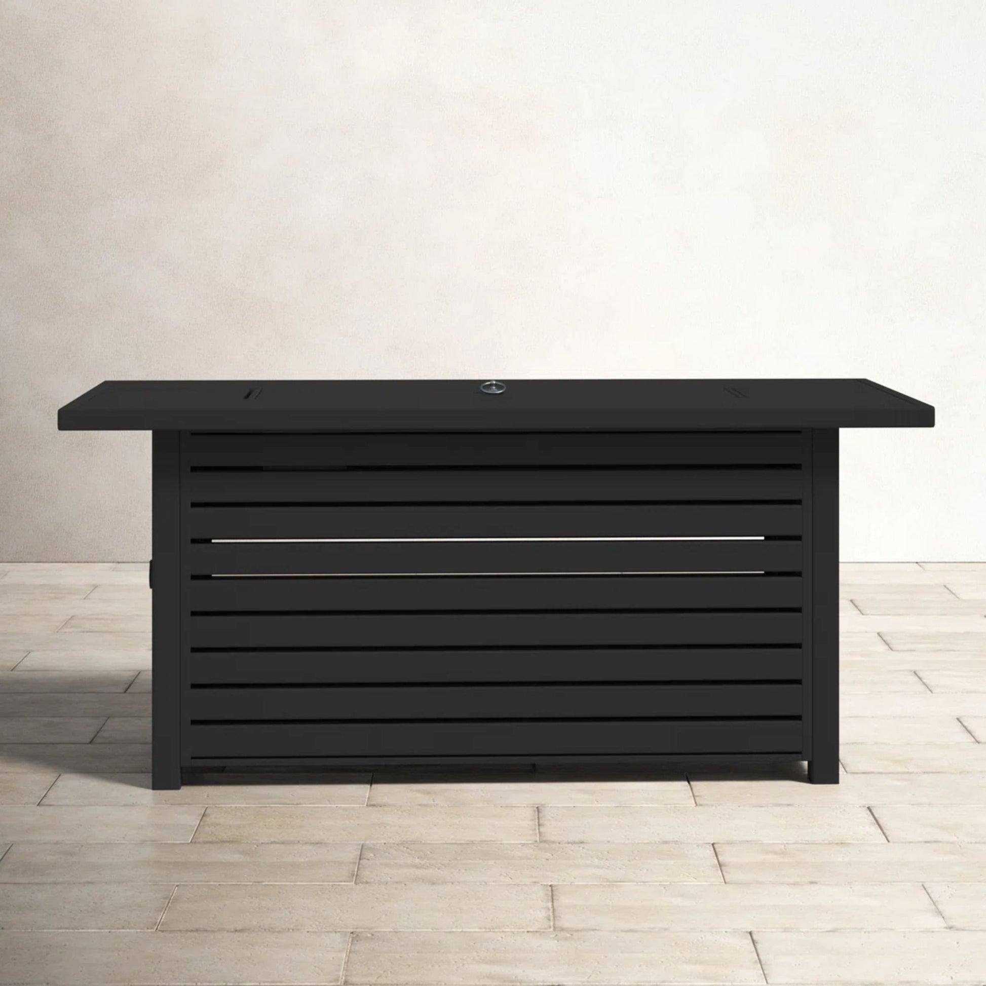 Casselton - Propane / Gas Outdoor Fire Pit Table With Lid - Black