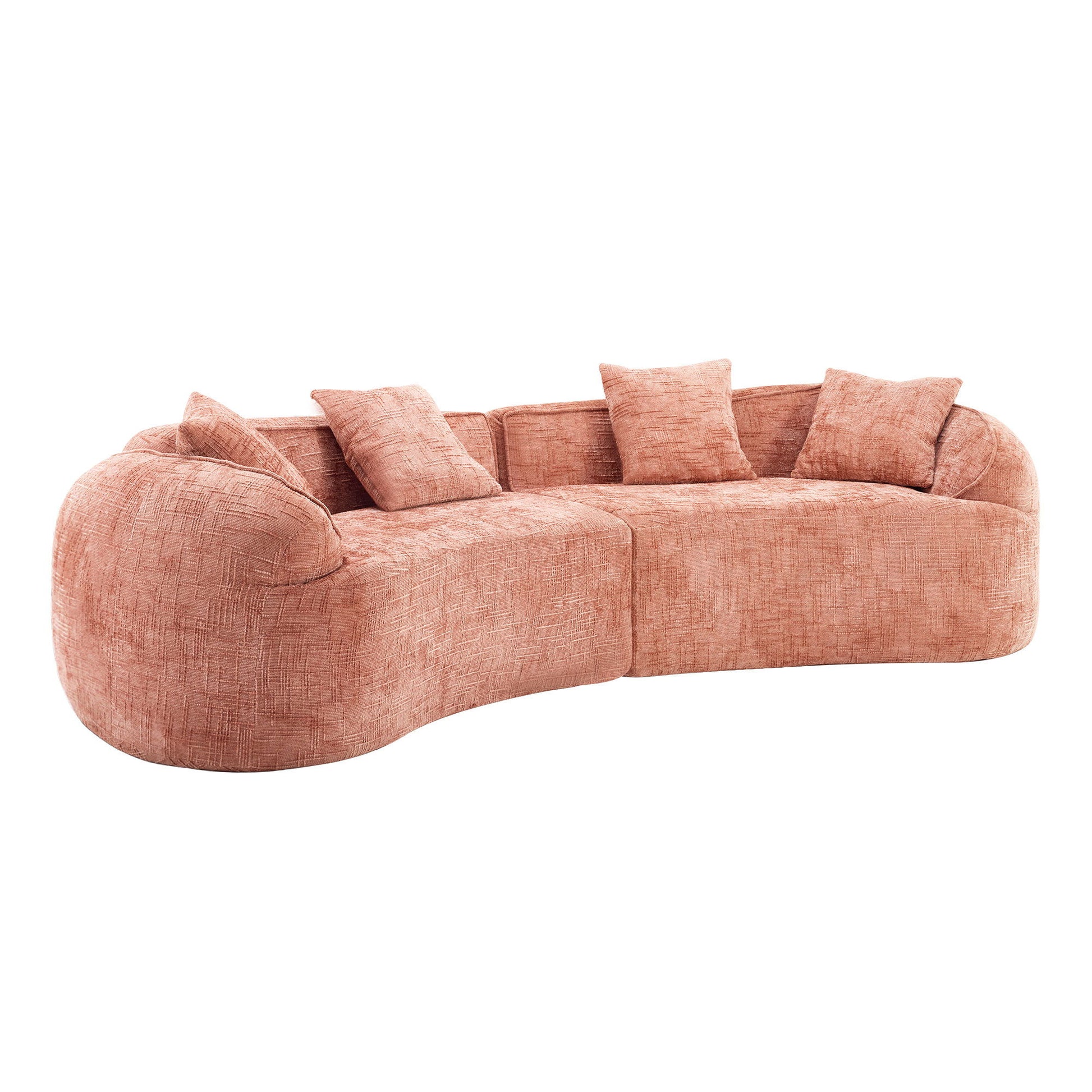 Curved Compressed Sofa, Nordic-Style Design For Living Room