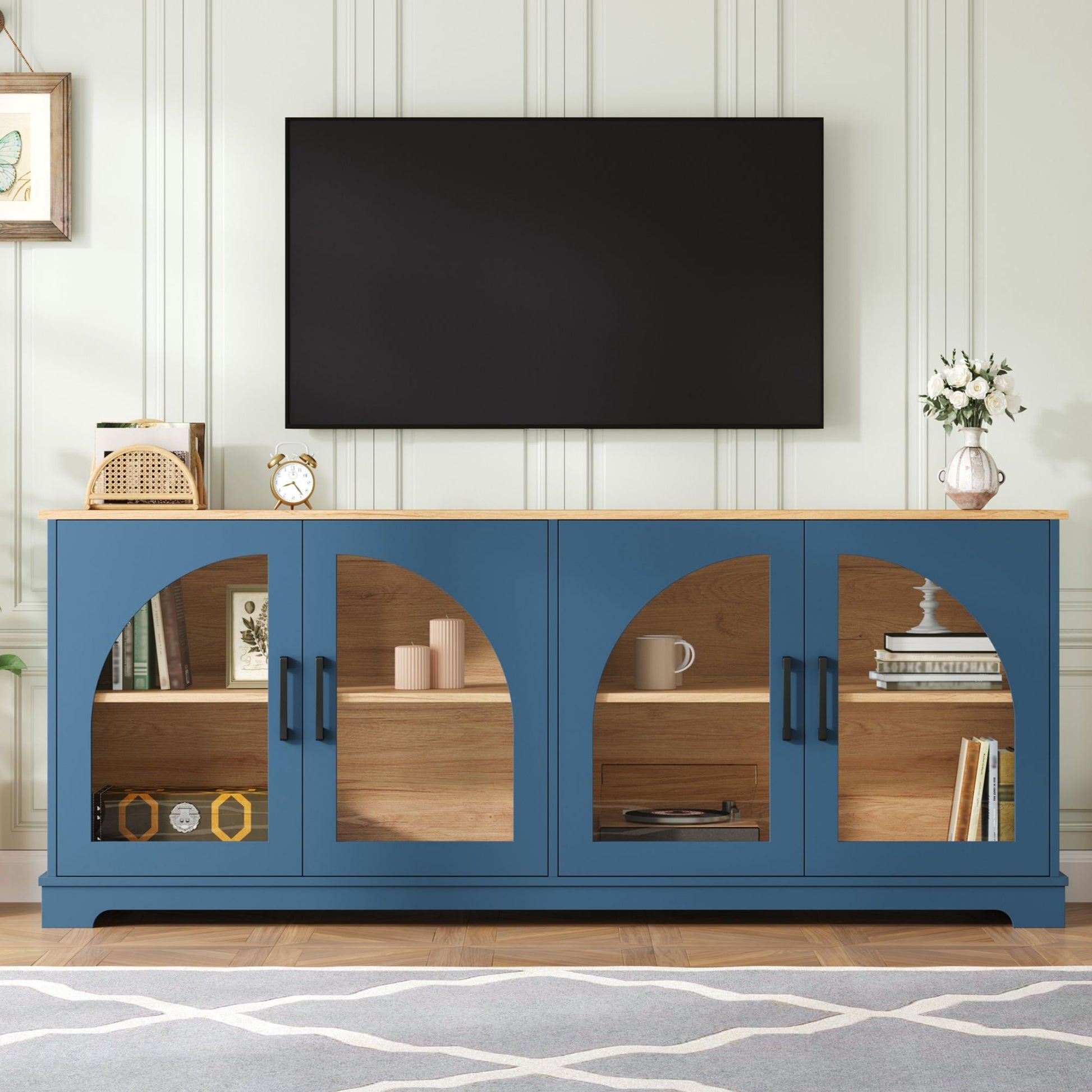 TV Stand With Semi Arched Doors