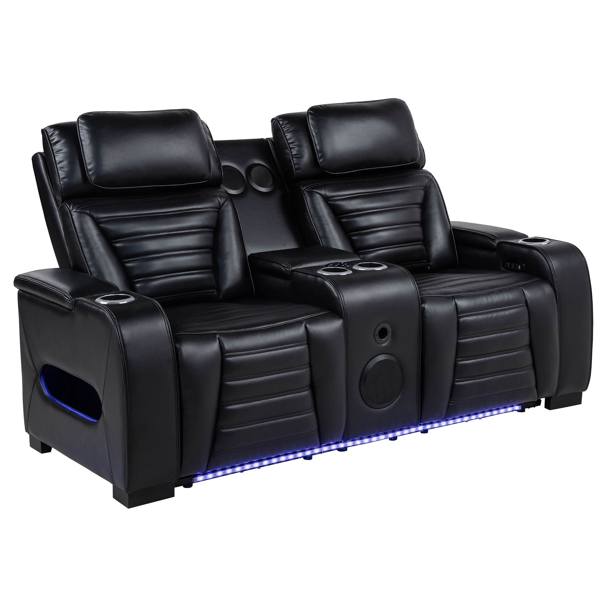 Isadora - Power Reclining Loveseat With Dual USB Charging And Built In Bluetooth Speaker - Black