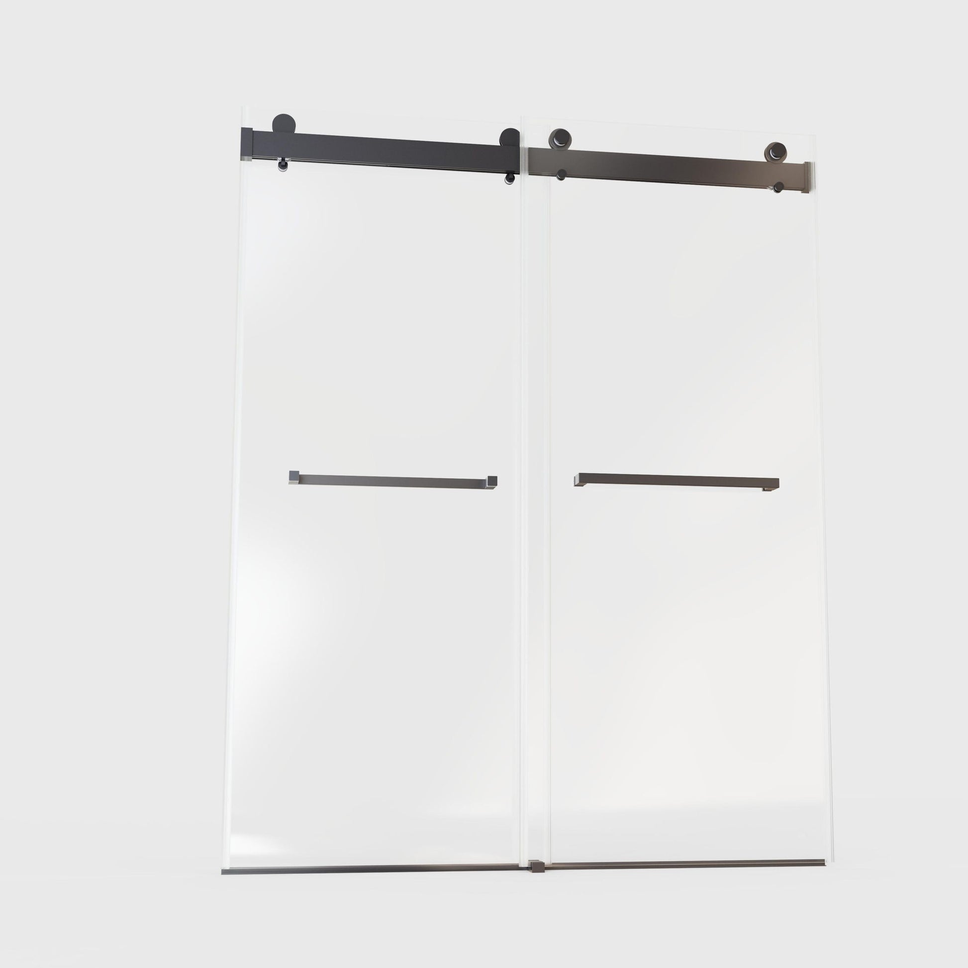 Frameless Double Sliding Soft-Close Shower Door, 3 / 8" (10Mm) Thick SGCC Tempered Glass Door, Matte