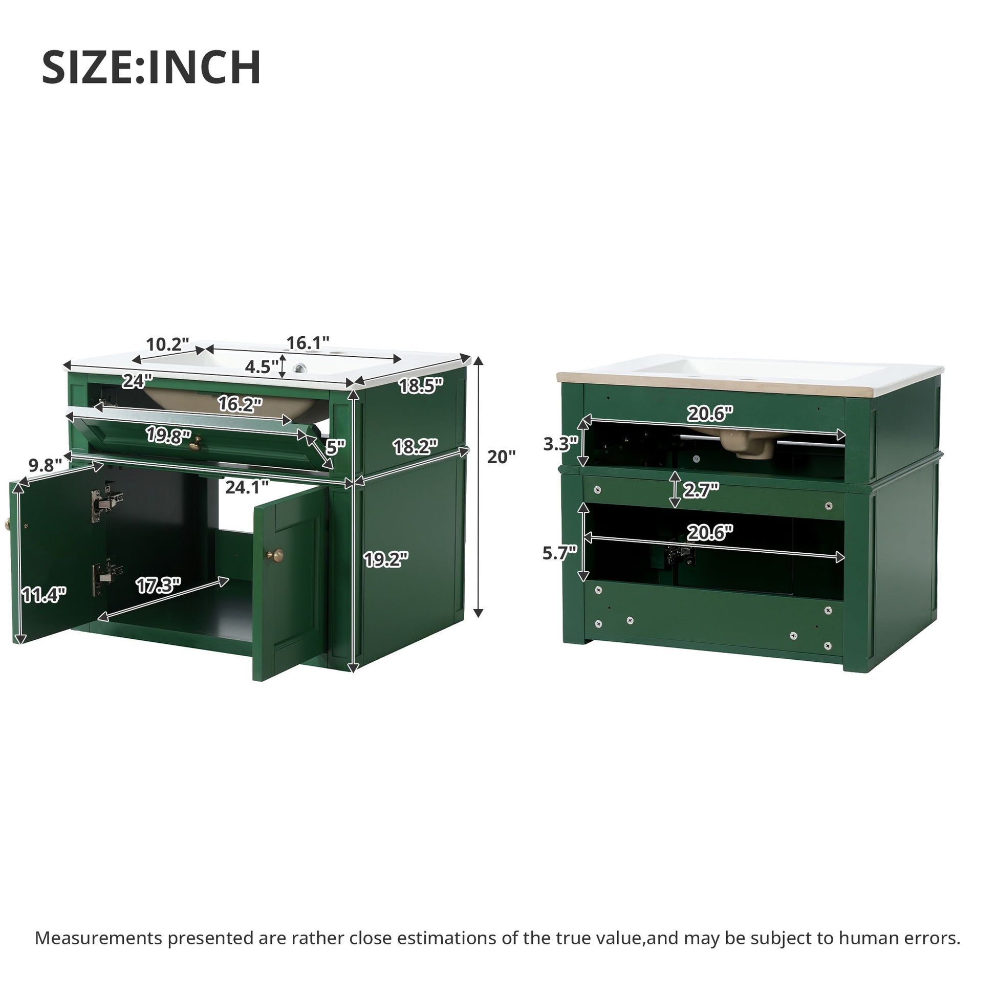 Wall Mounted Bathroom Vanity With Tip Out Drawer And Open Back Design