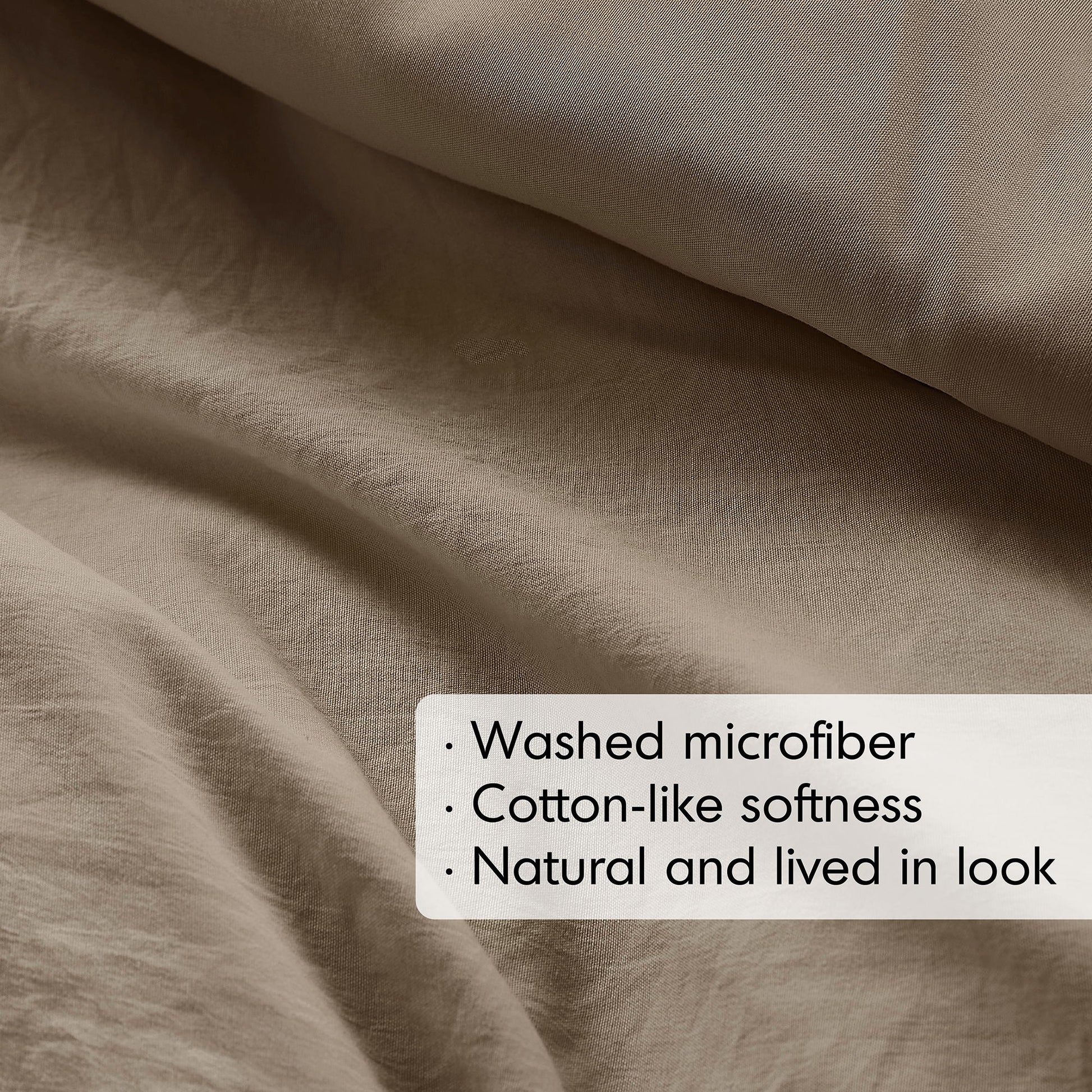 Porter - Full Soft Washed Pleated Duvet Cover Set - Khaki