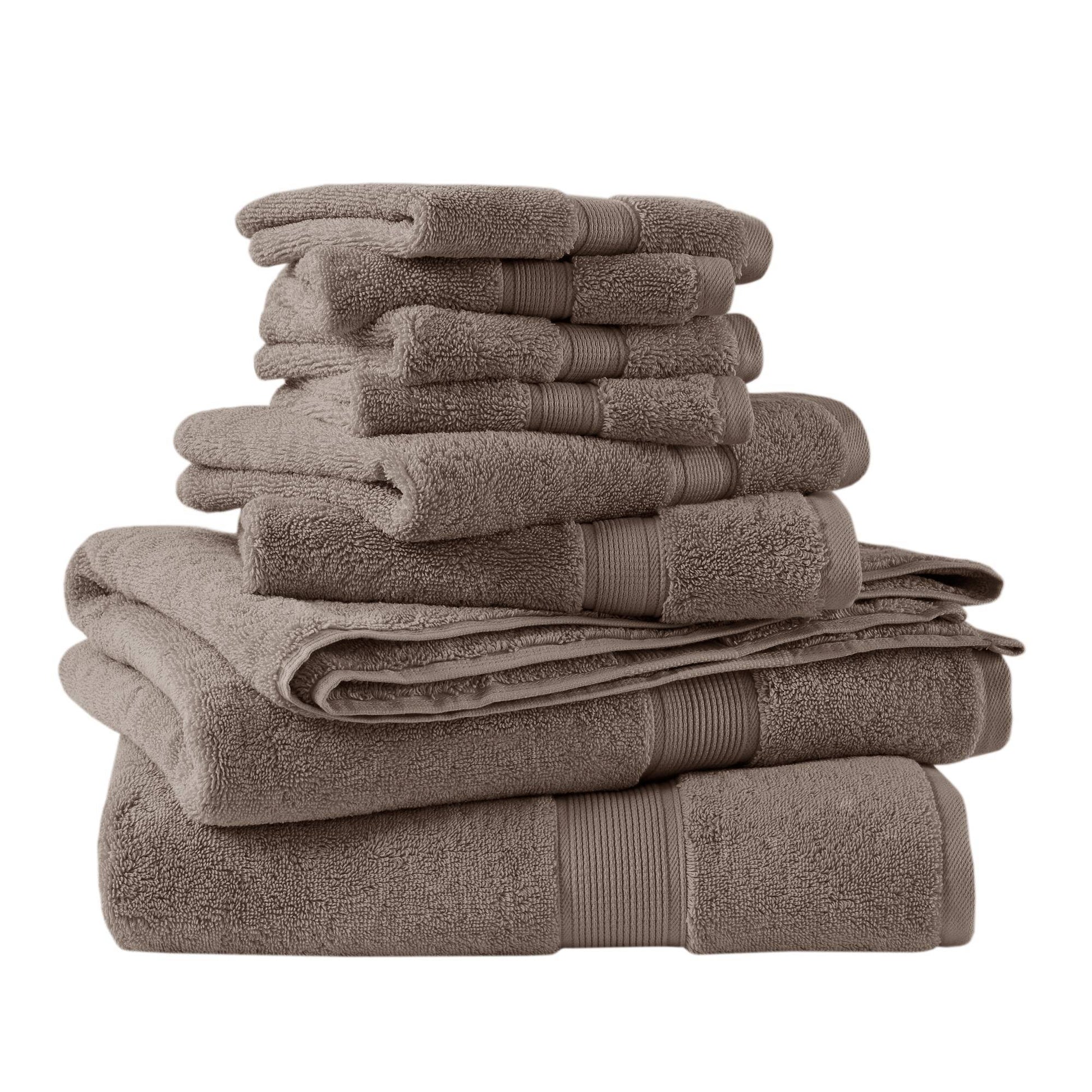 800GSM - 8 Piece Antimicrobial Towel Set - Mocha