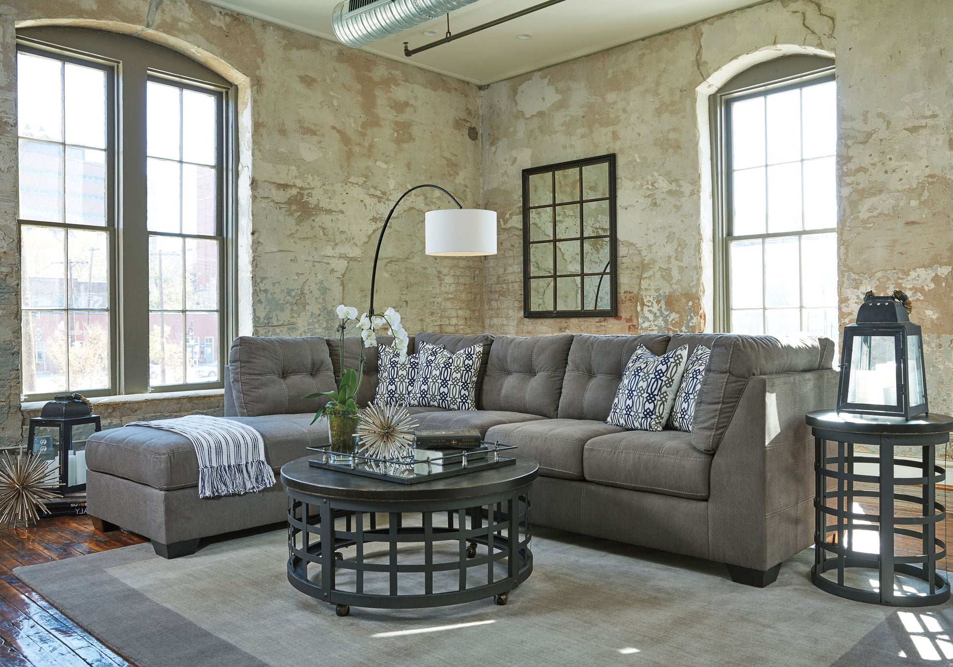 Pitkin - Left Arm Facing Corner Chaise 2 Pc Sectional - Slate