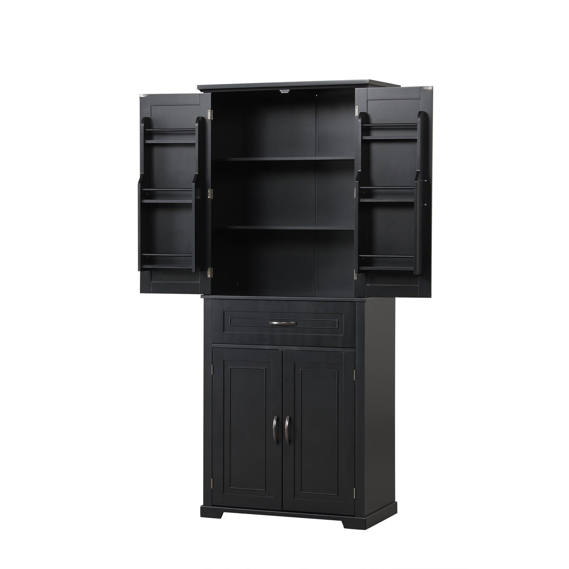 Bathroom Storage Cabinet With Doors And Drawer, Adjustable Shelf