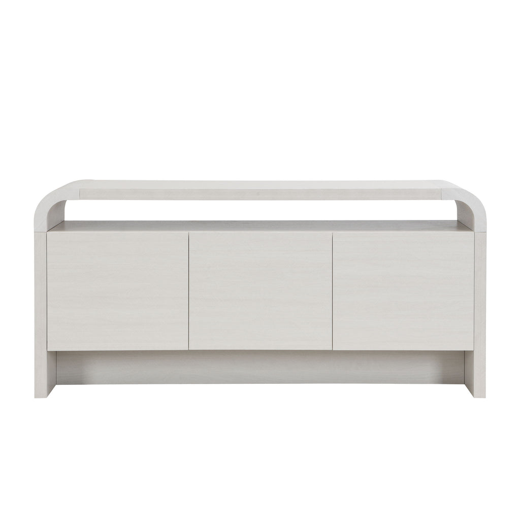 Arlo - Waterfall Sideboard Cabinet With Open Shelf And Hidden Storage