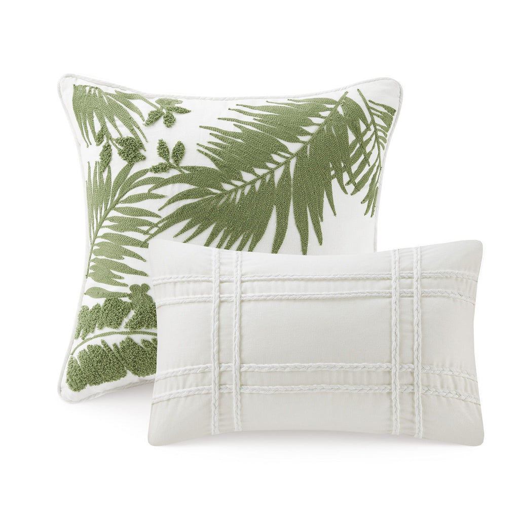 Kiawah Island - 5 Piece Cotton Duvet Cover Set With Throw Pillow - Taupe