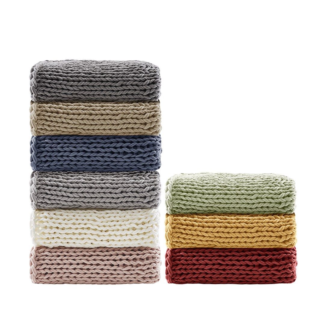 Chunky Double Knit - Handmade Throw - Tan