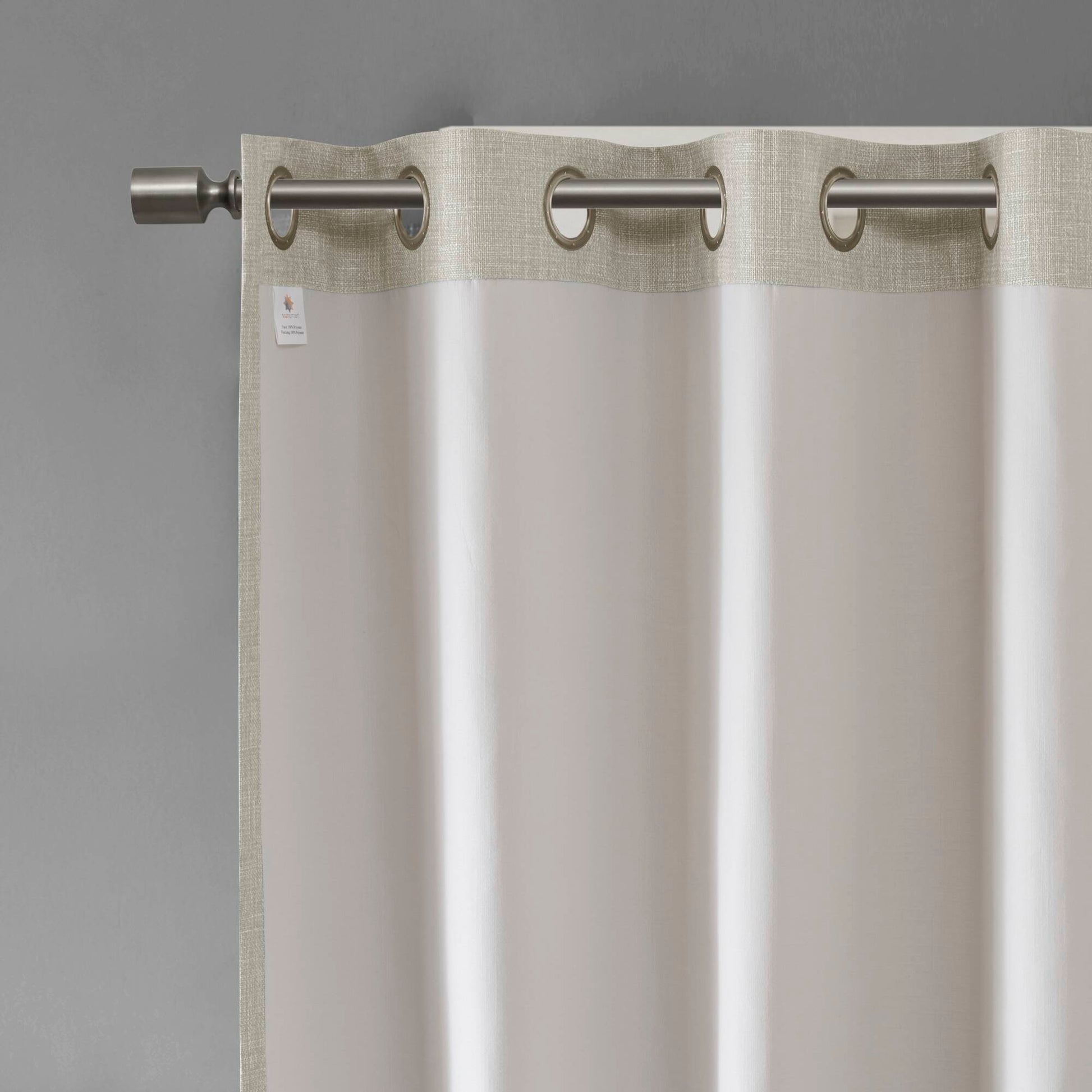 Maya - Printed Heathered Blackout Grommet Top Curtain Panel - Taupe