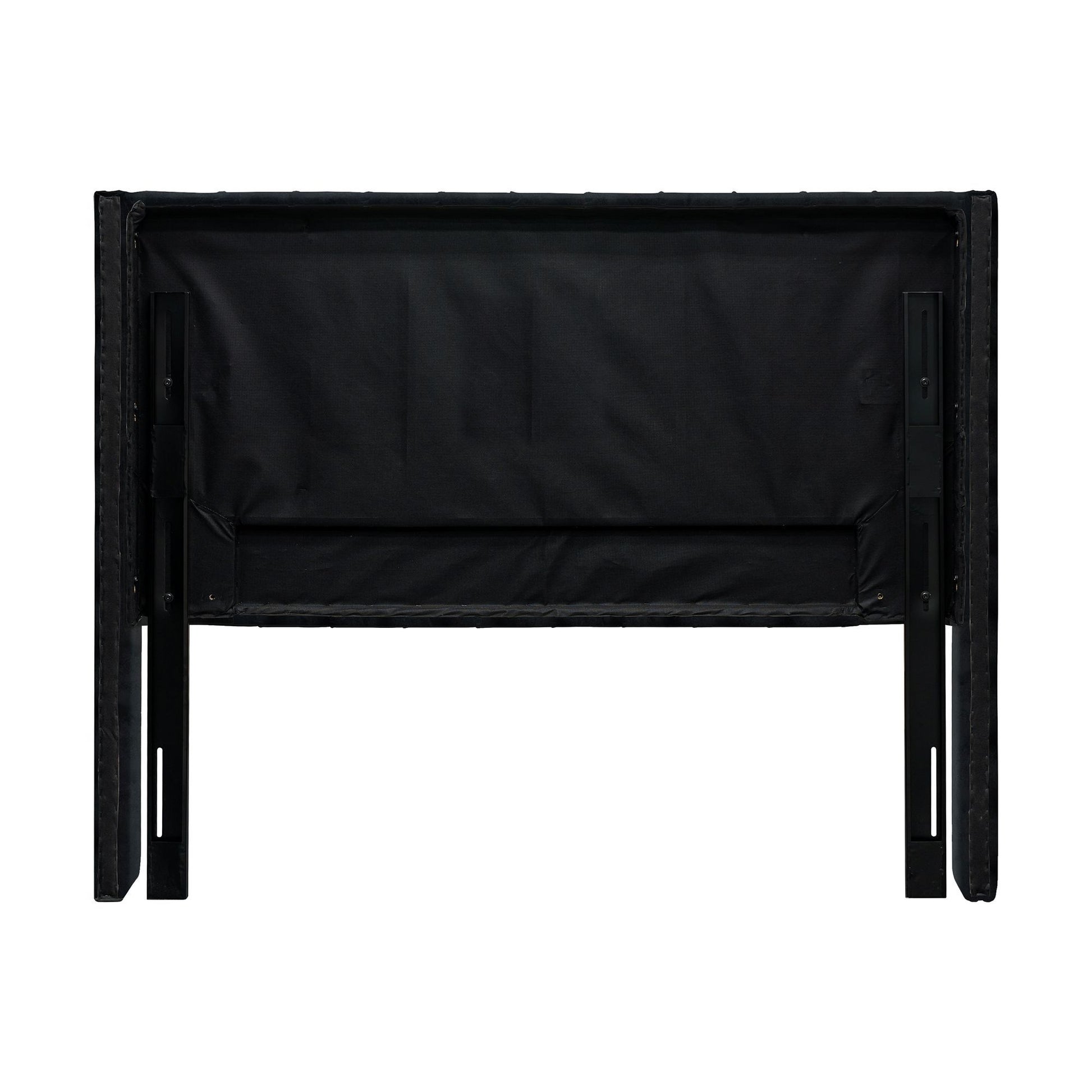 Amelia - Upholstered Wingback Headboard With Button Tufting & Nailhead Trim Velvet - Black