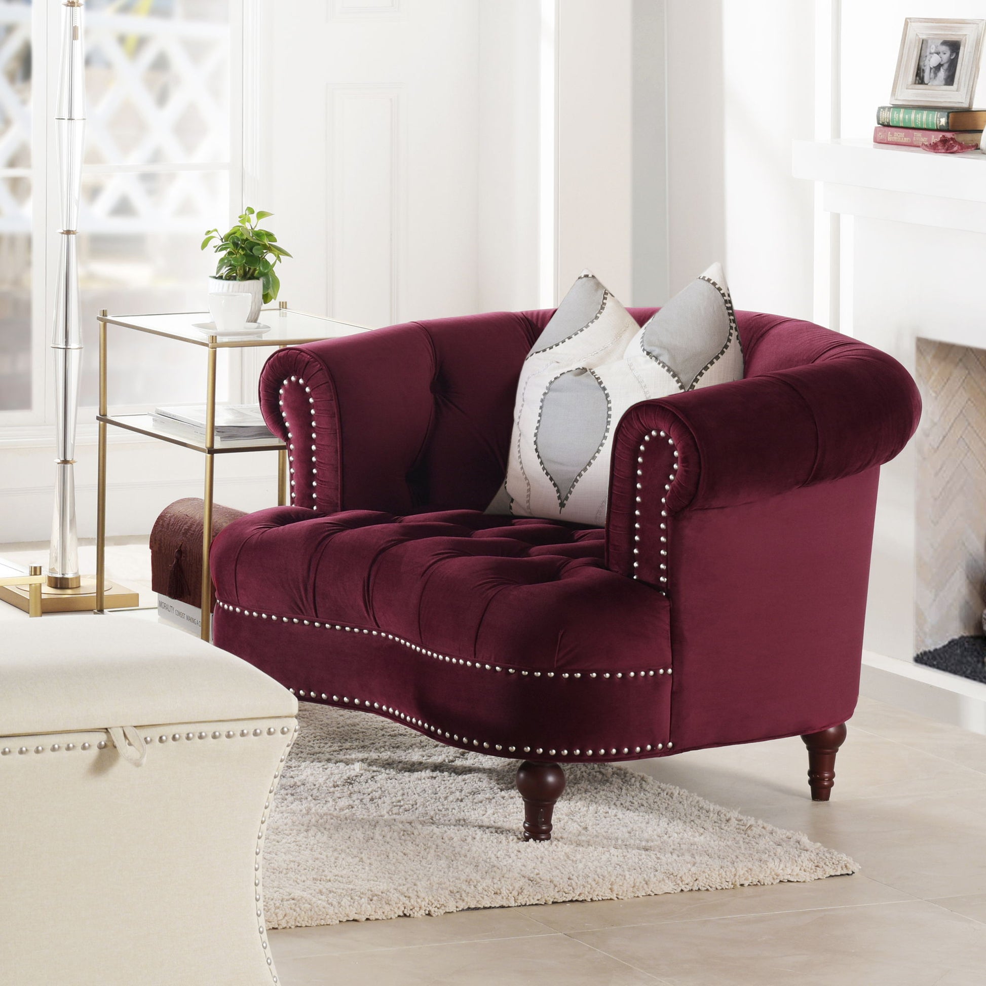 La Rosa - Victorian Tufted Upholstered Accent Chair
