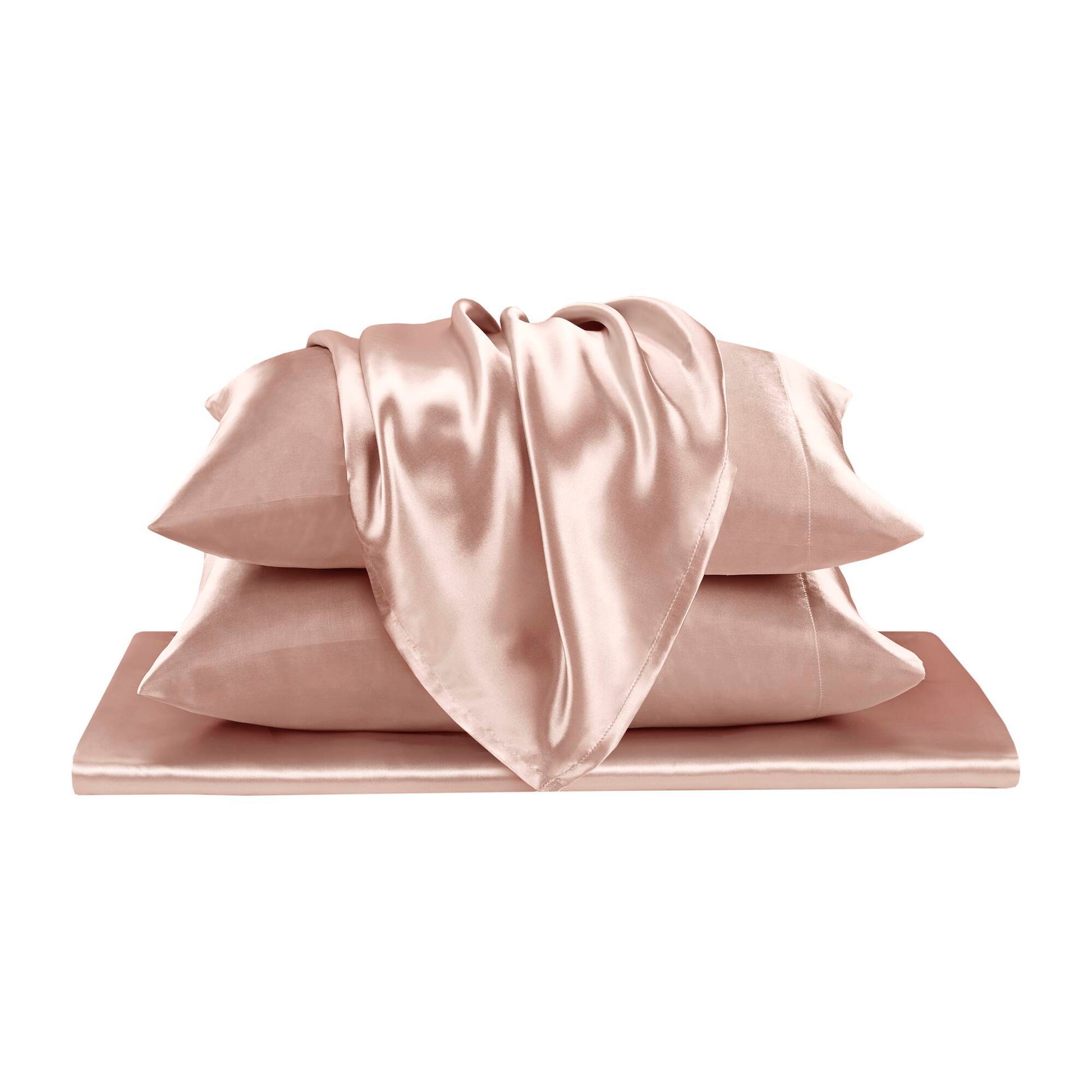 Satin - 4 Piece Twin Luxury Sheet Set - Blush