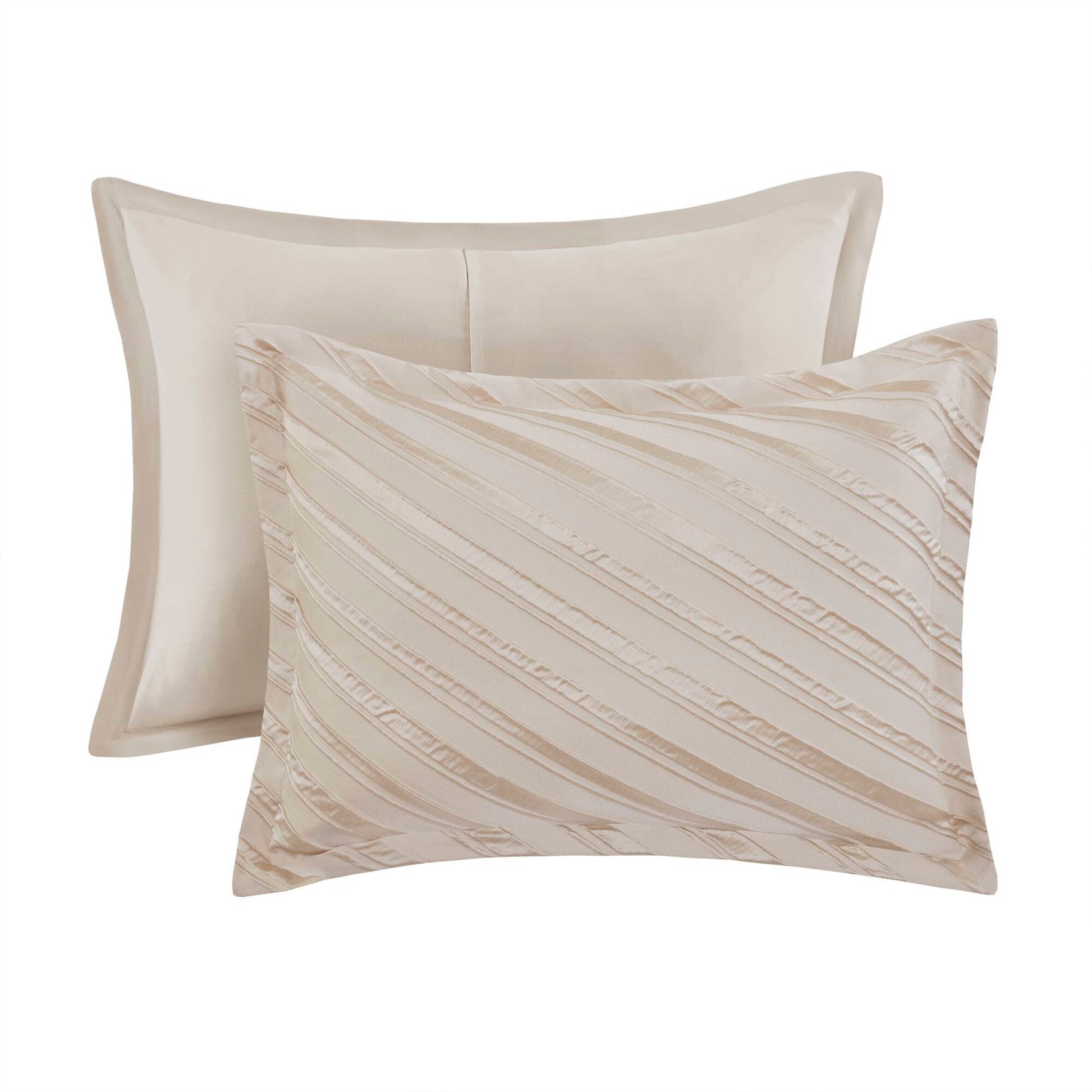Riva - 7 Piece Queen Comforter Set - Beige