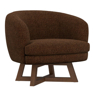 Swivel Accent Chair With Sculptural Base - Red
