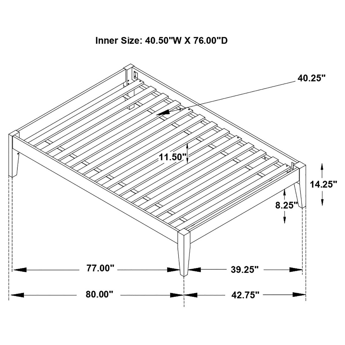 Sophie - Platform Bed Base With Slatted Design