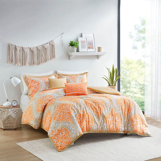 Senna - Twin Comforter Set - Orange