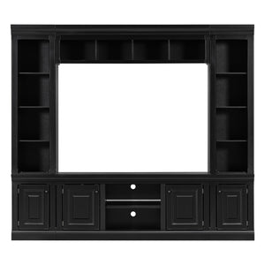 TV Stand With Hutch, Large Entertainment Center With Adjustable Shelves