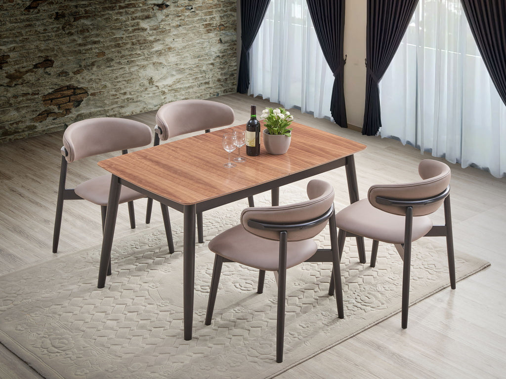 Lanae - 5 Piece Dining Room Set - Natural / Black