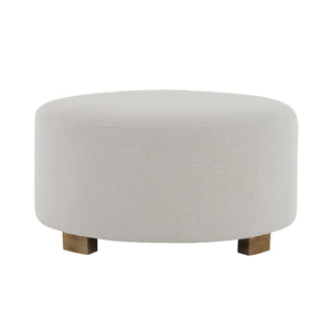 Round Ottoman, Minimalist Footstool - White