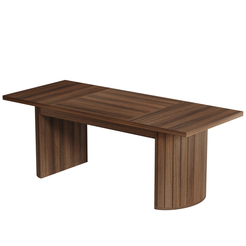 Extra Long Dining Table With Dual Base - Walnut