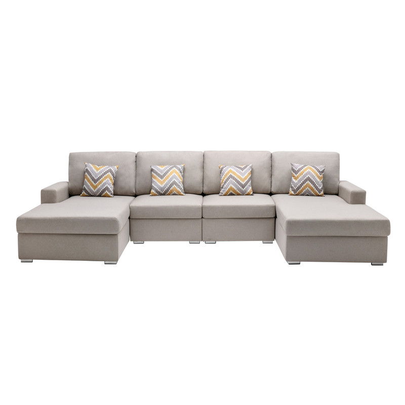 Nolan - 4 Piece Reversible Sectional Sofa Chaise With Interchangeable Legs