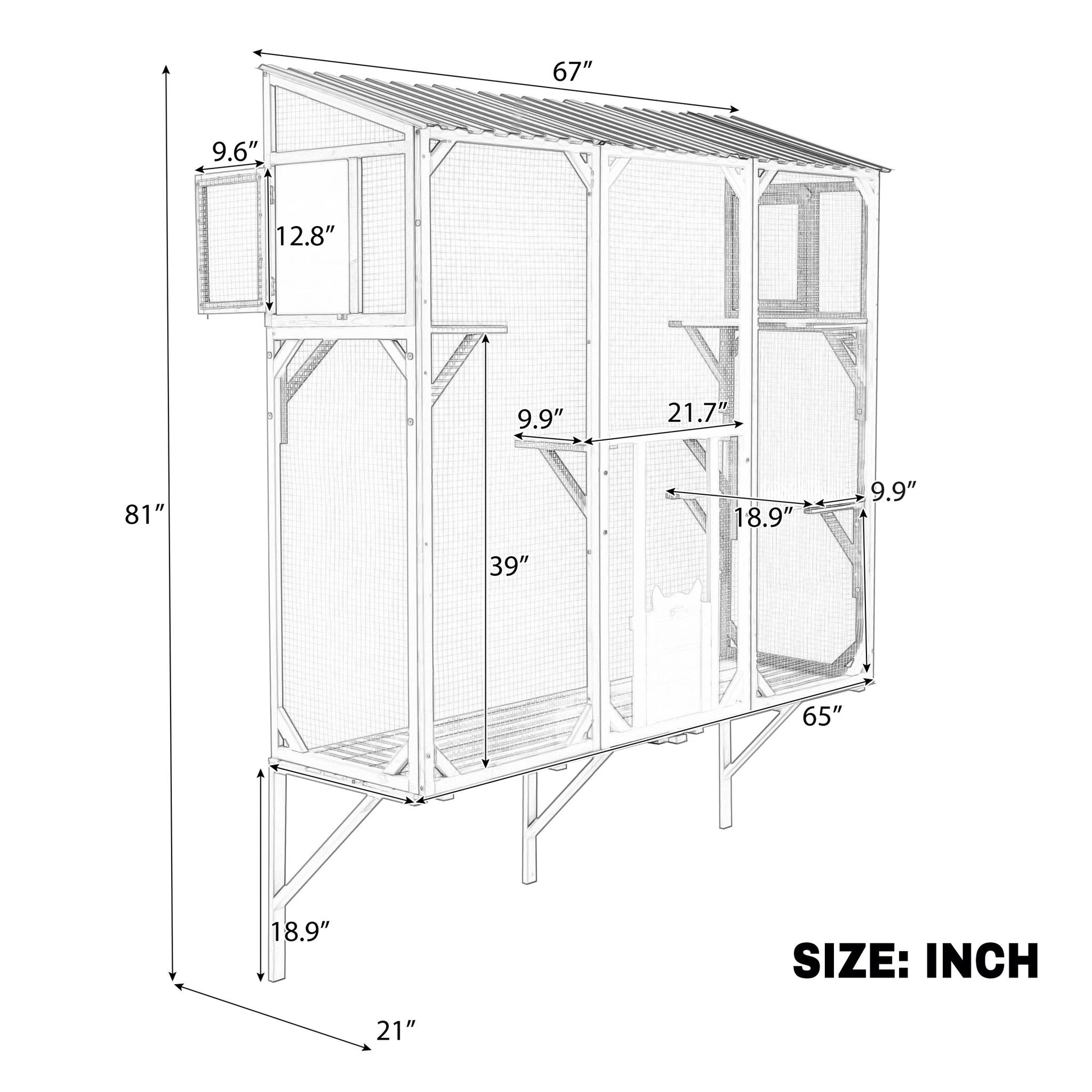 Outdoor Cat Catio With Platforms