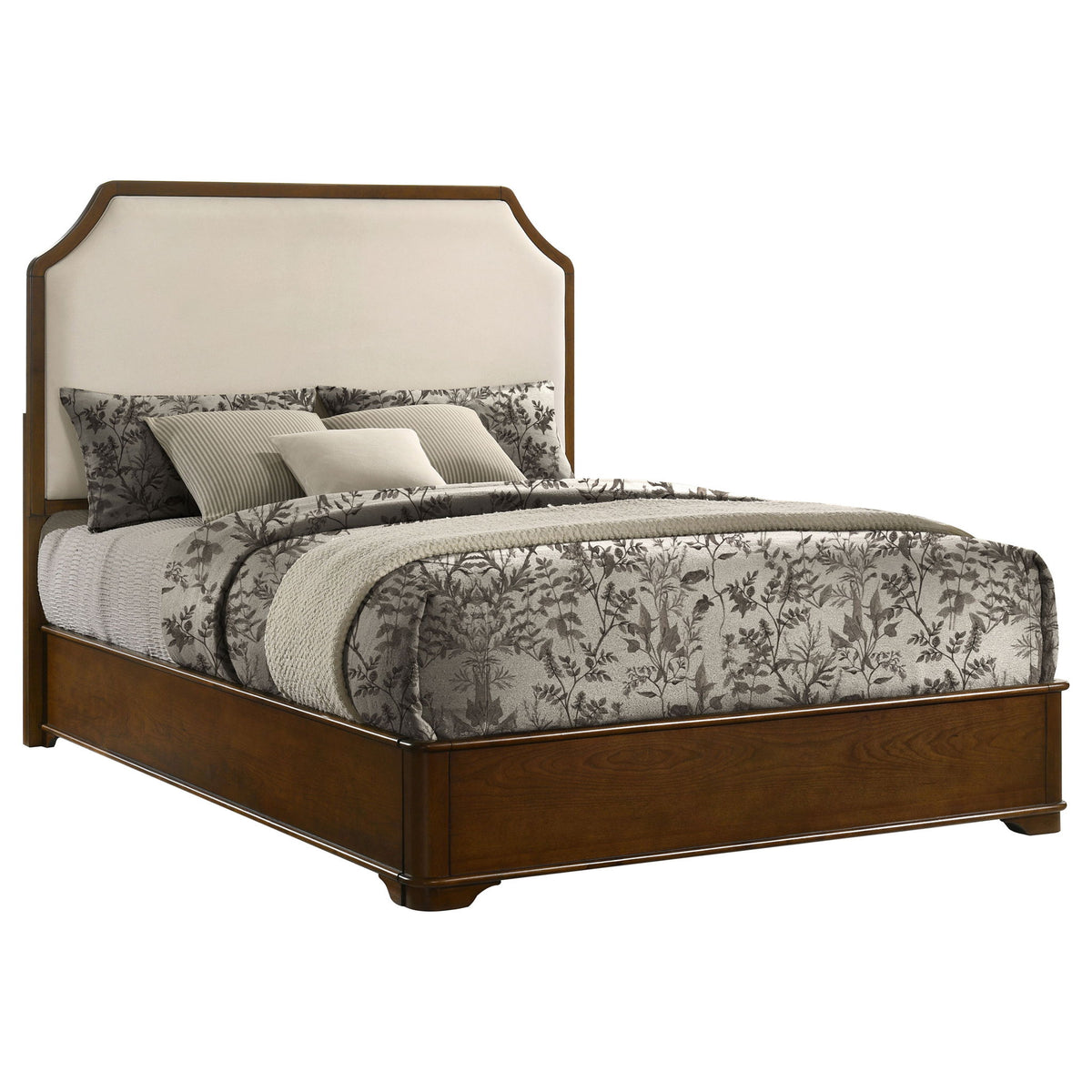 Leonide - Panel Bed With Upholstered Headboard