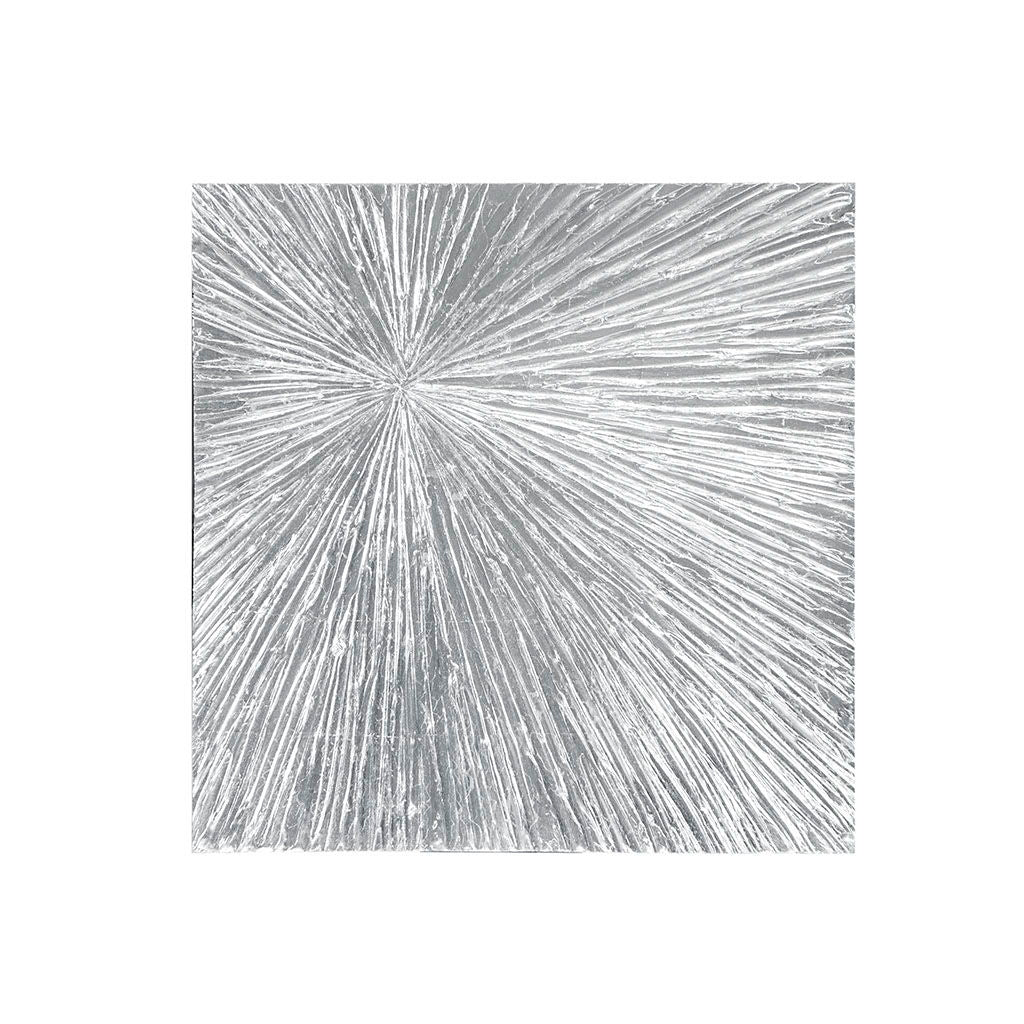 Sunburst - 100% Hand Painted Dimensional Wall Decor - Silver