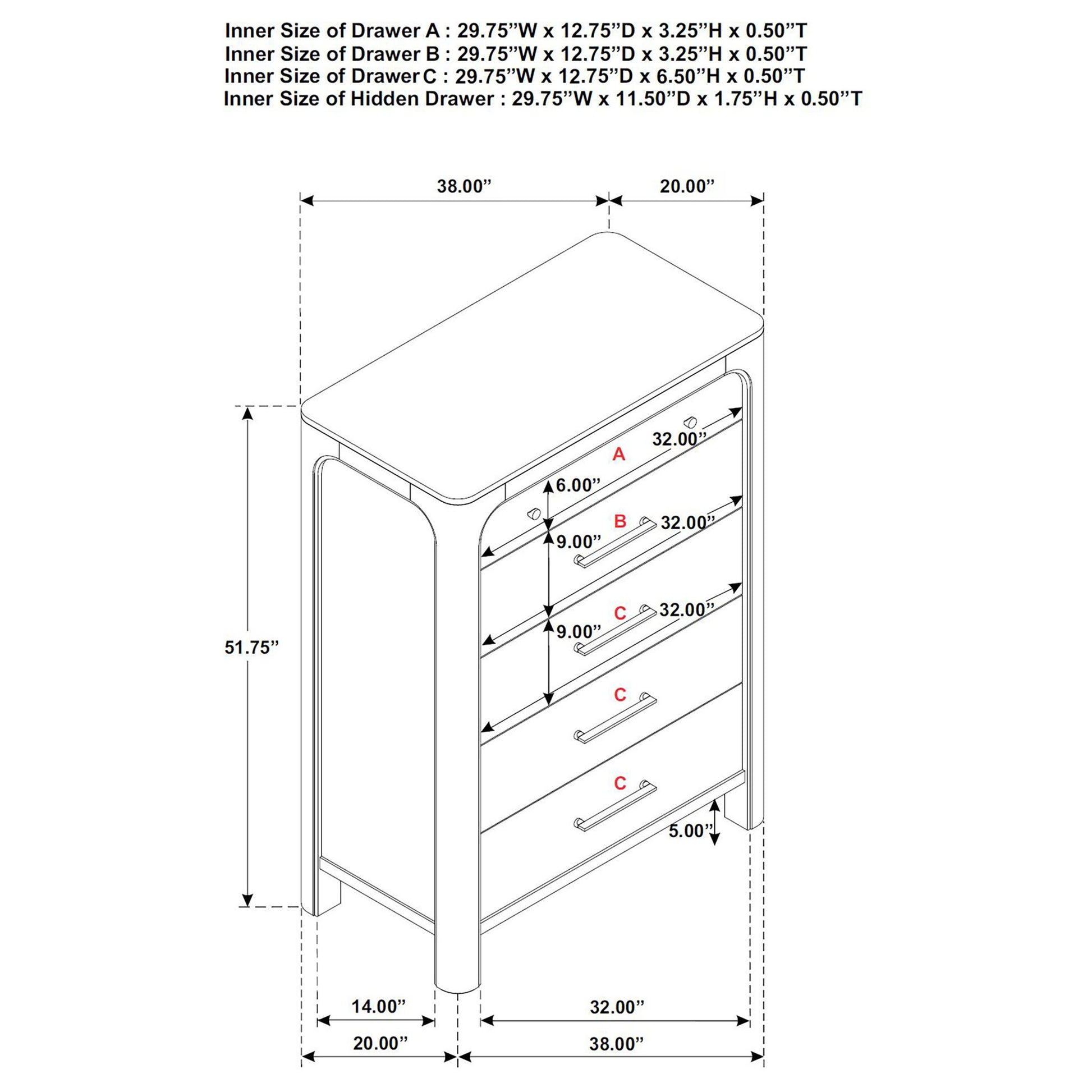 Flores - 5 Drawer Chest - Mango Color